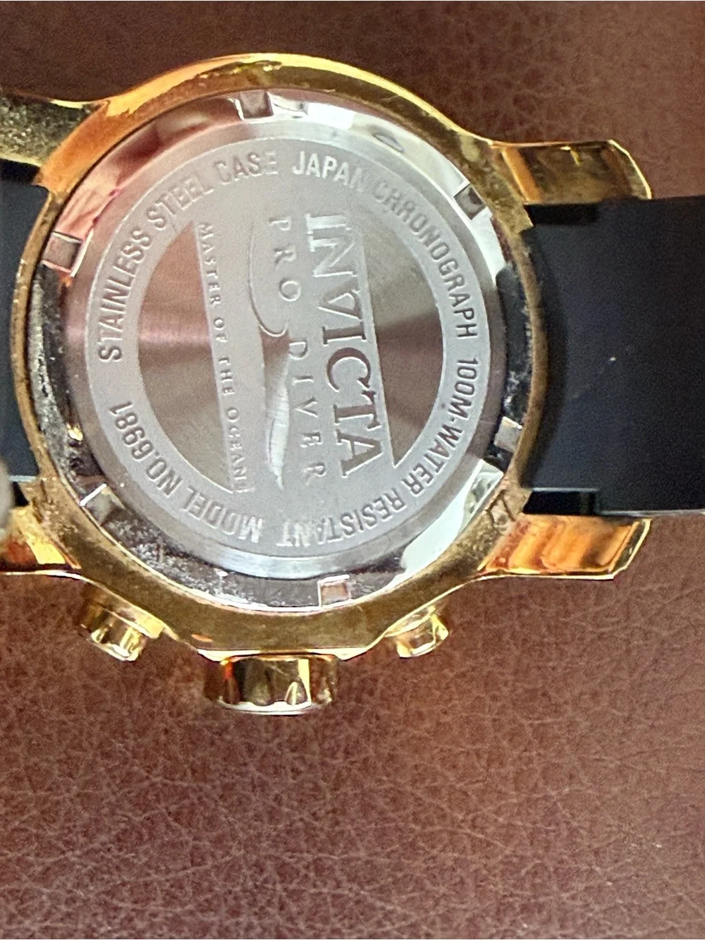 Invicta Black and Gold Chronograph Men Watch